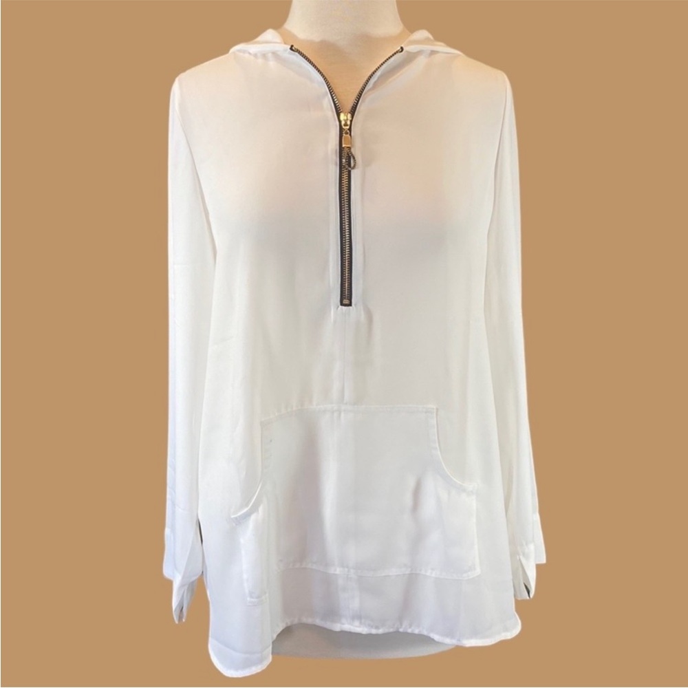 Soft Surroundings Hoodie Zipper Blouse